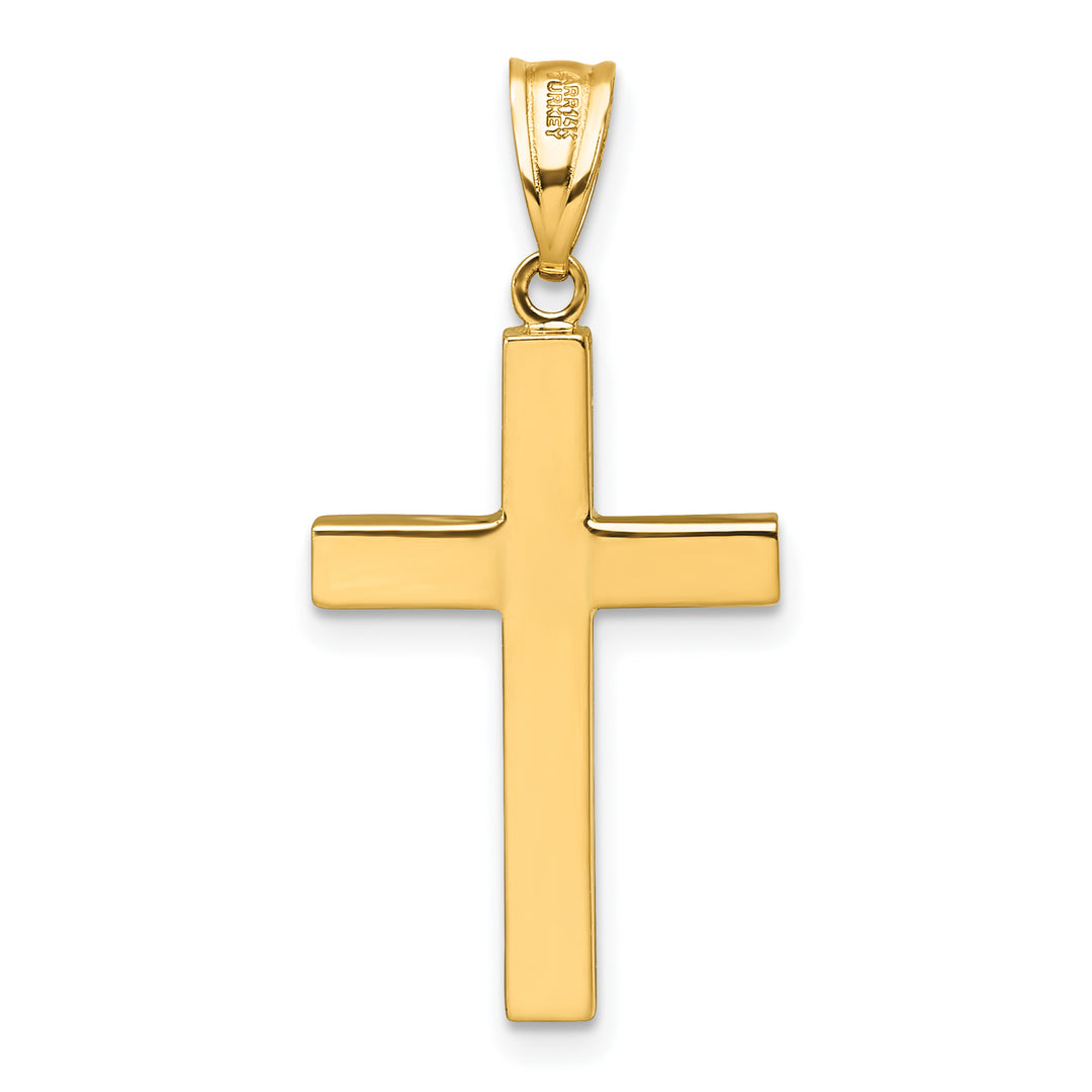 14K Polished Hollow Cross Pendant