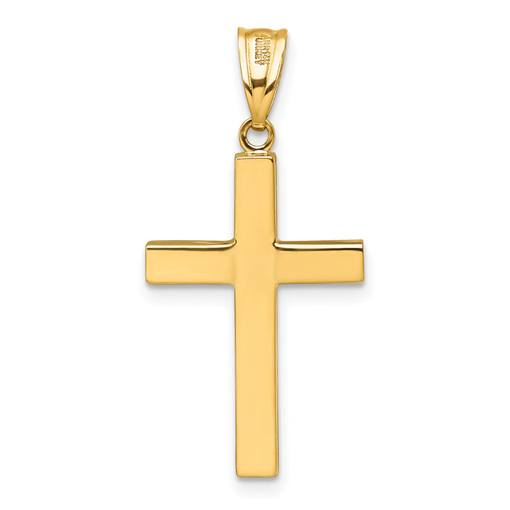 14K Polished Hollow Cross Pendant