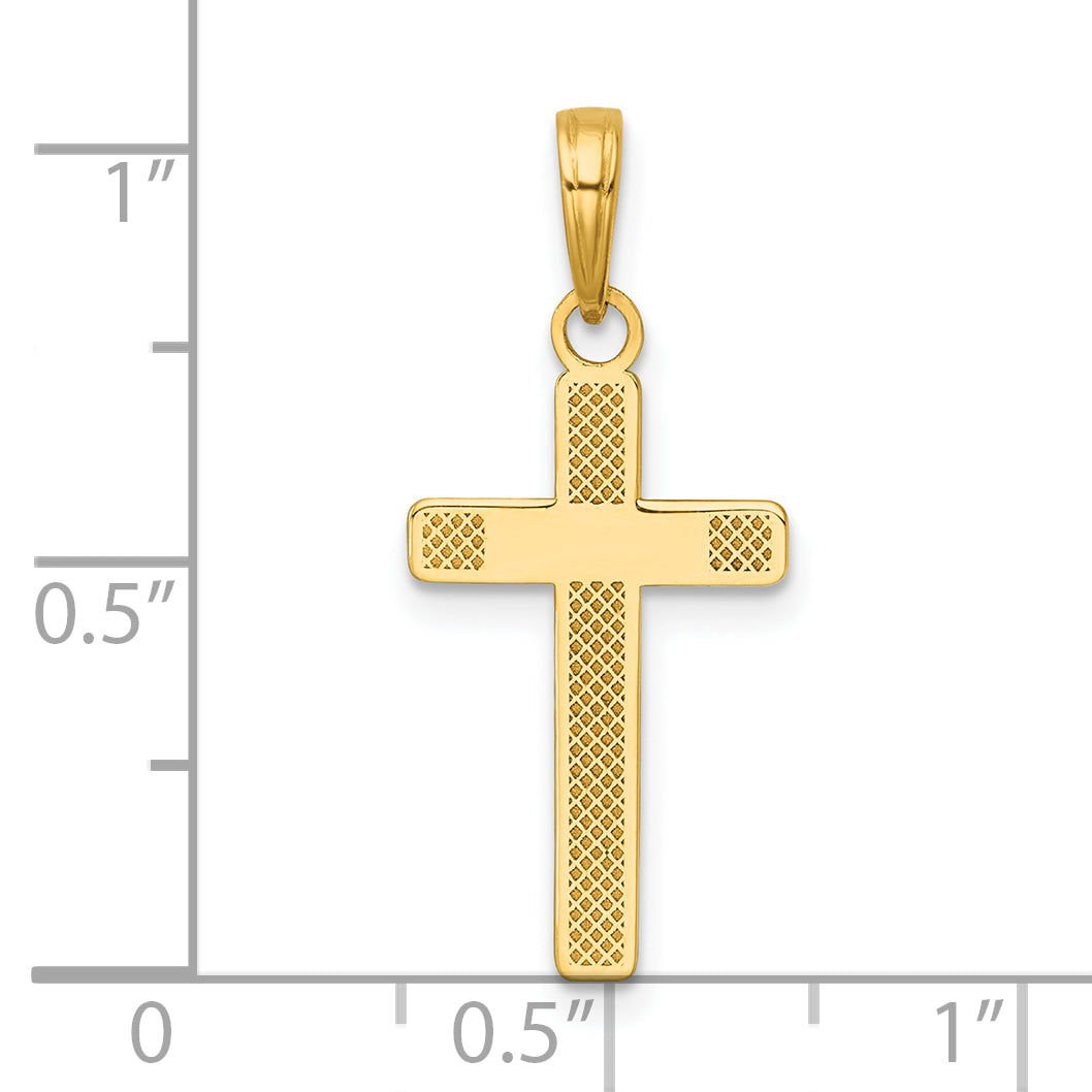 14K Polished Large Cross Charm