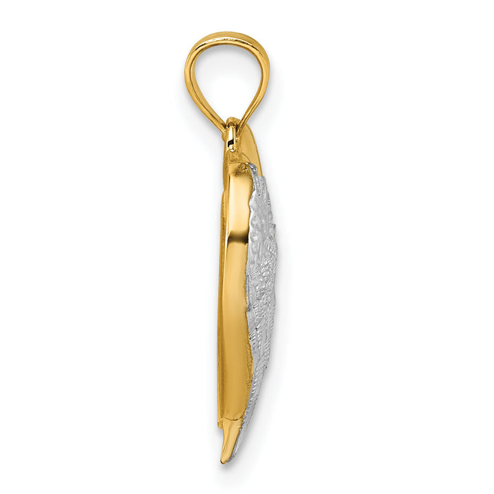 14k w/RH Polished / Dia-cut Heart With Wing   Watch Over Me   Pendant