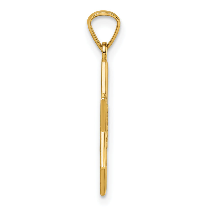 14k Polished and D/C Star Of David Religious Pendant