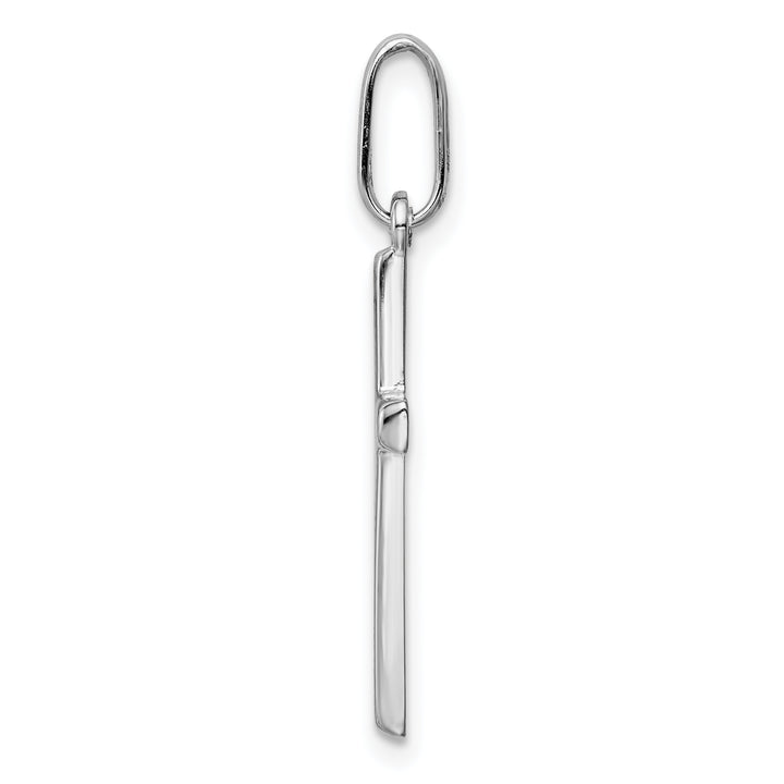 14k White Gold Hollow Cross Pendant