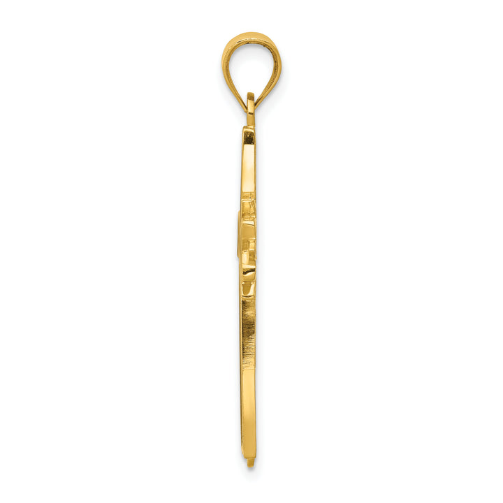 14k Enameled Latin Cross Pendant