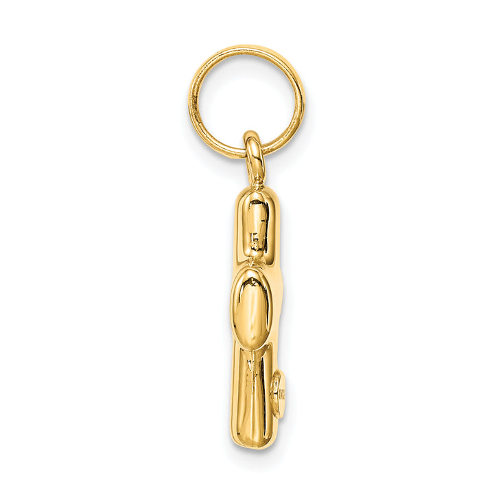 14k Puffed Cross Charm
