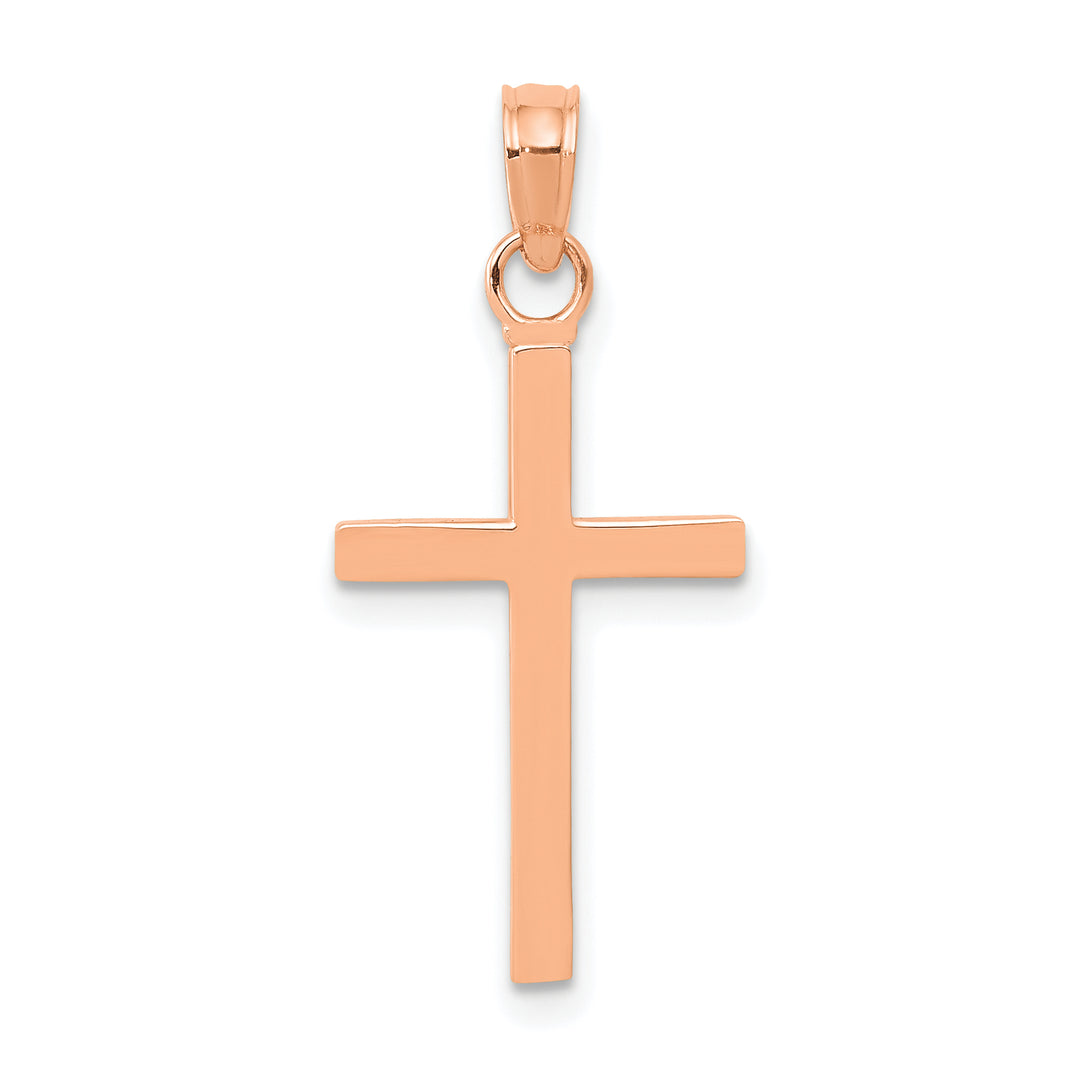14k Rose Gold Polished Cross Pendant
