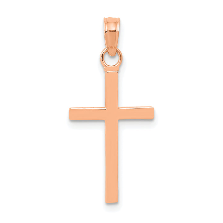 14k Rose Gold Polished Cross Pendant