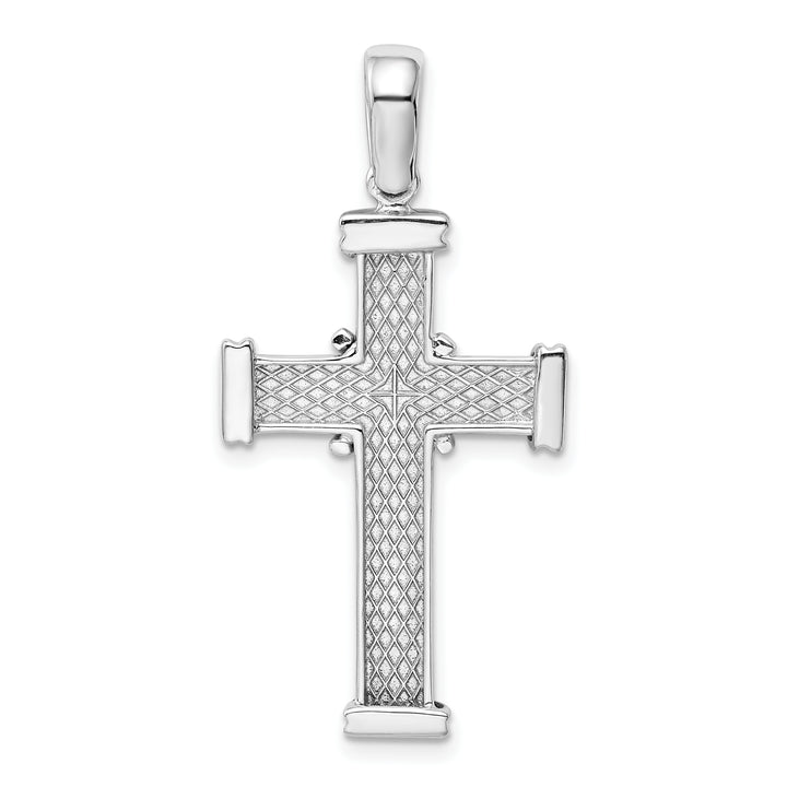 14k White Gold Latin Cross Pendant