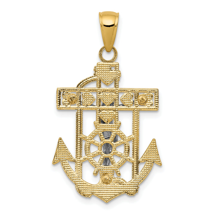 14k Two-tone Mariners Crucifix Pendant