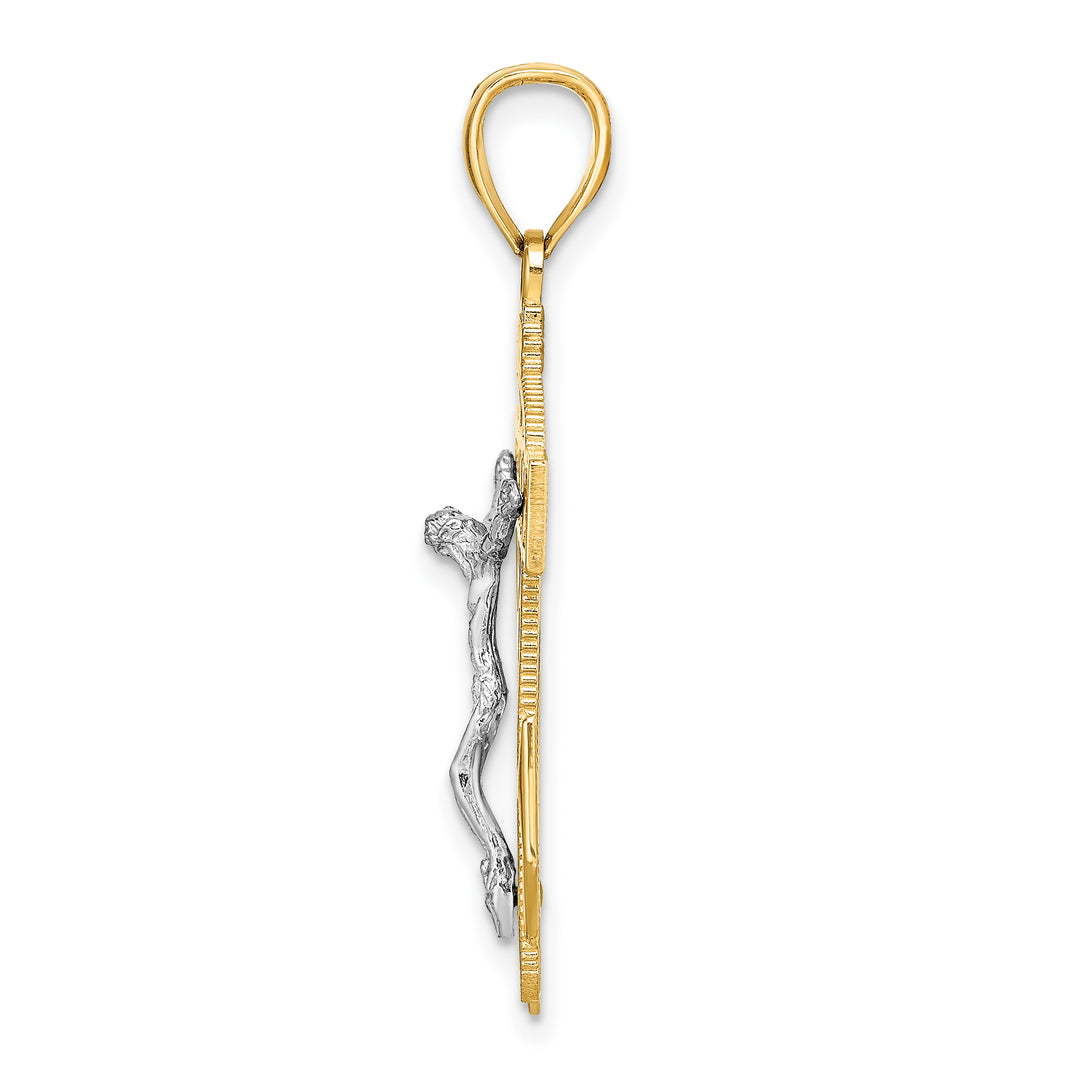14k Two-tone Mariners Crucifix Pendant
