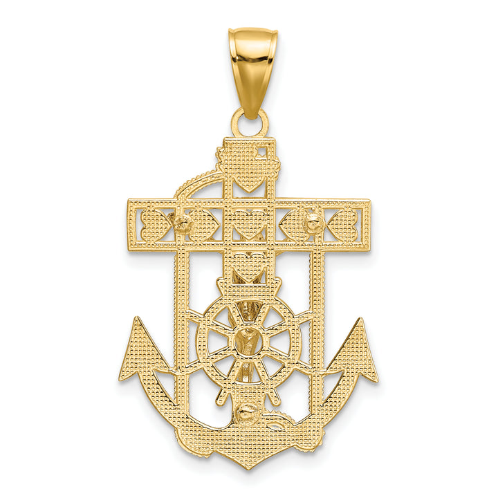 14k Two-tone Mariners Crucifix Pendant