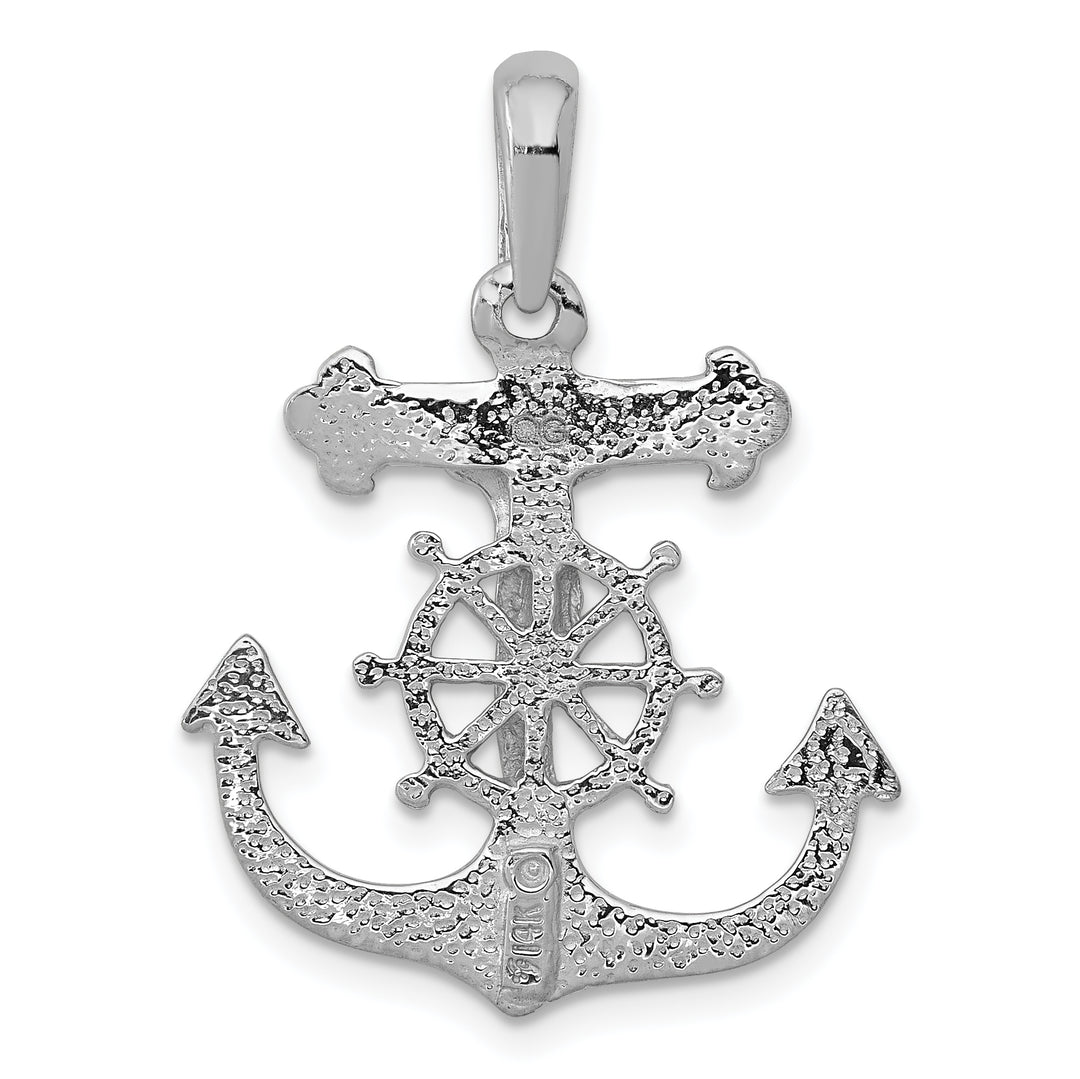 14k White Gold Mariners Crucifix Pendant