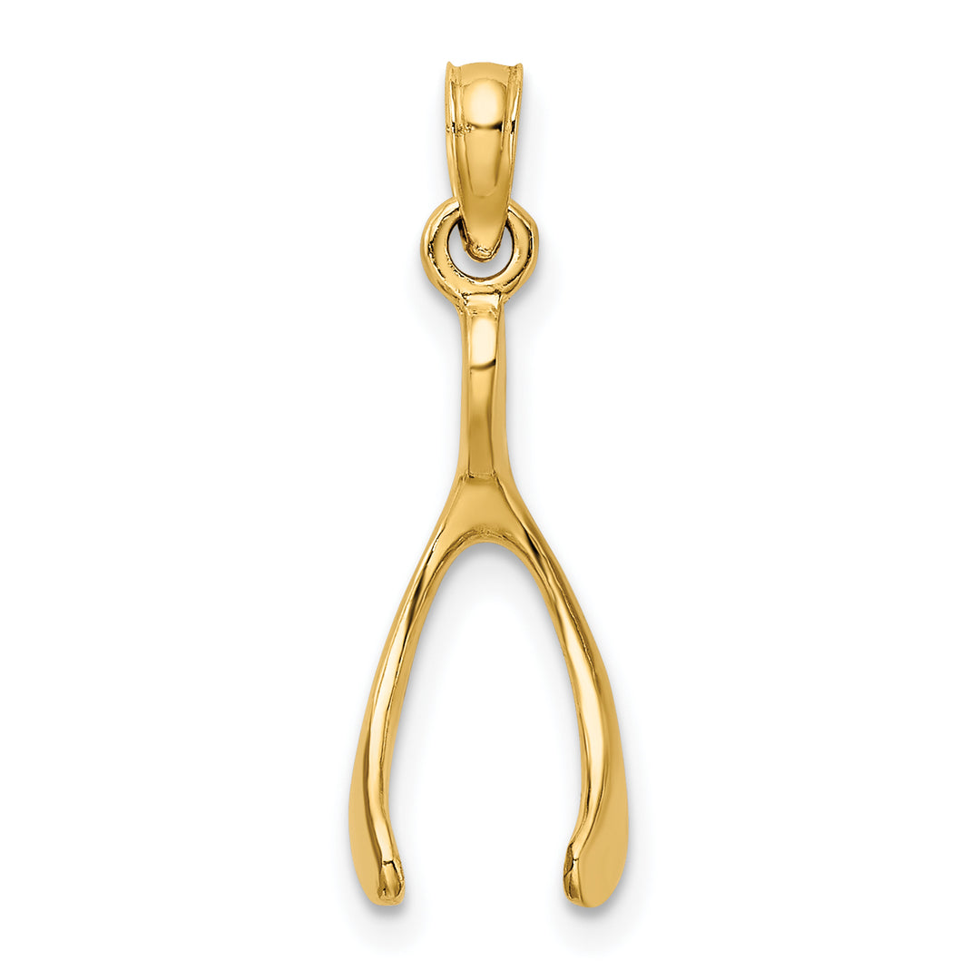 14k Wishbone Pendant