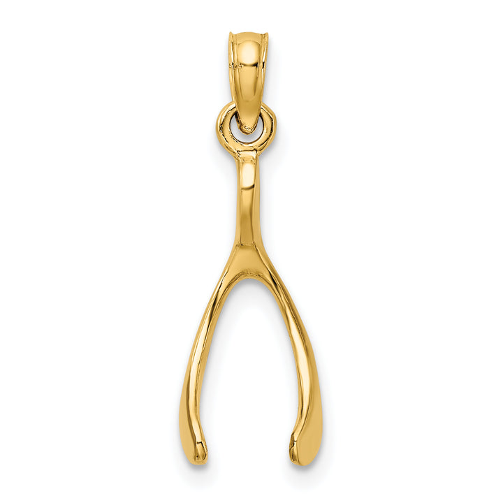 14k Wishbone Pendant