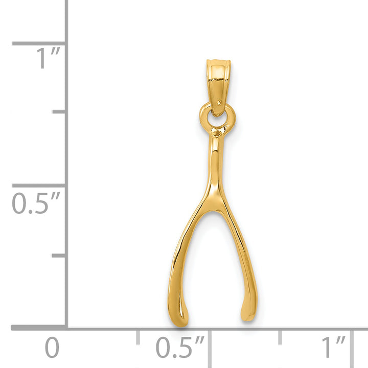 14k Wishbone Pendant