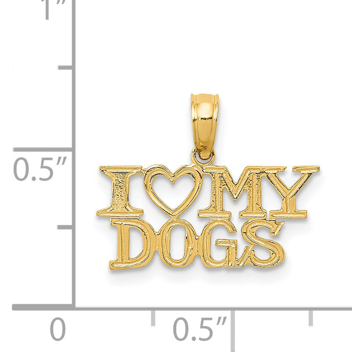 14k I HEART MY DOGS Pendant