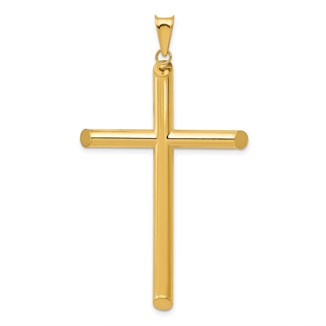 14k 3-D Polished Hollow Cross Pendant
