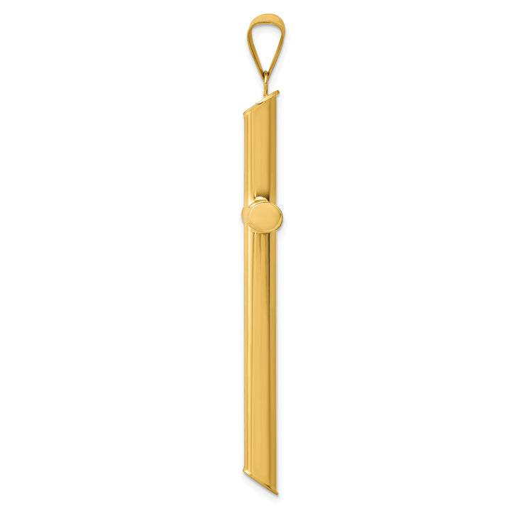 14k 3-D Polished Hollow Cross Pendant