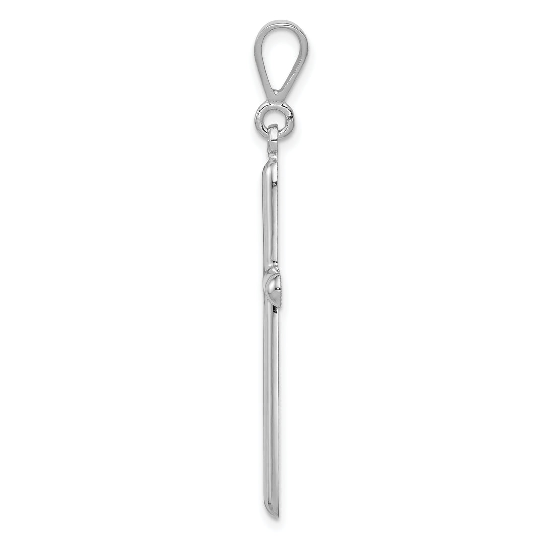 14k White Gold Cross Pendant