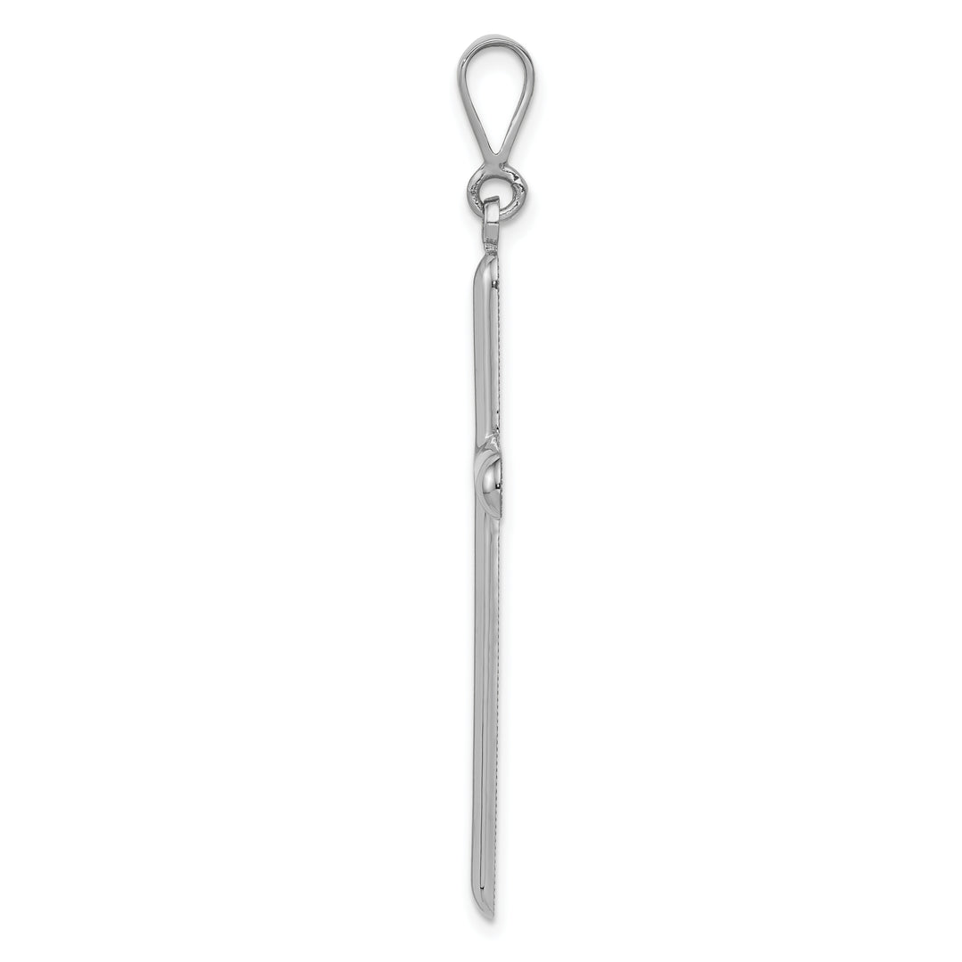 14k White Gold Cross Pendant