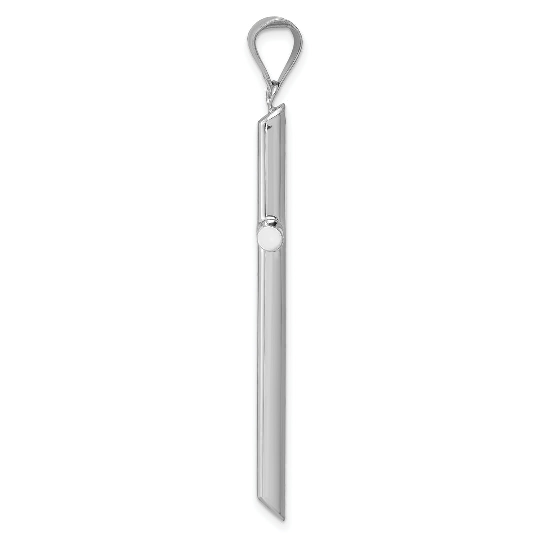 14k White Gold Polished Hollow Cross Pendant