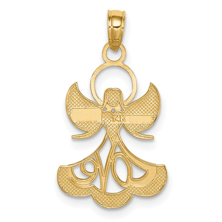 14K w/Rhodium LOVE Angel Pendant