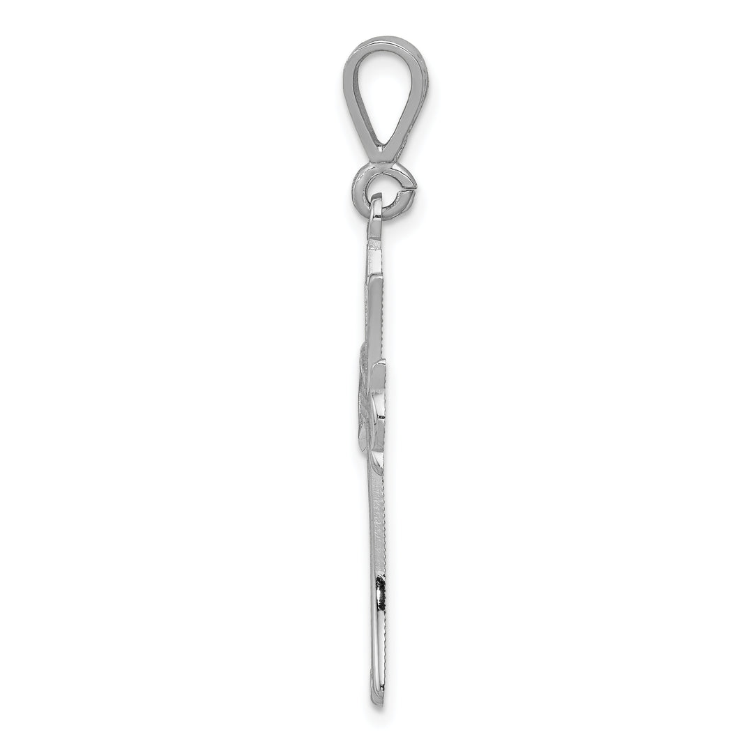 14k White Gold Cross Pendant