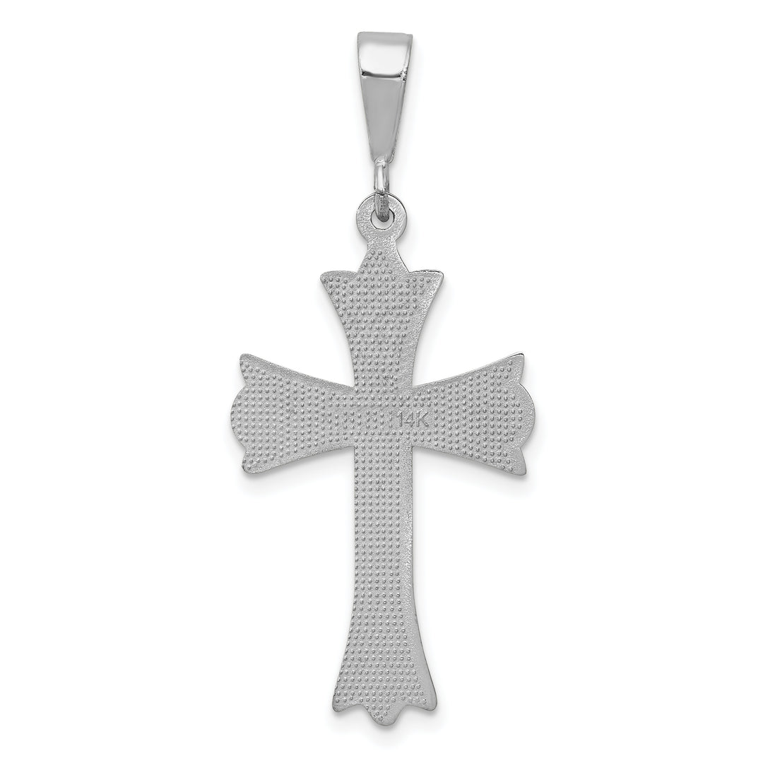 14k White Gold Cross Pendant
