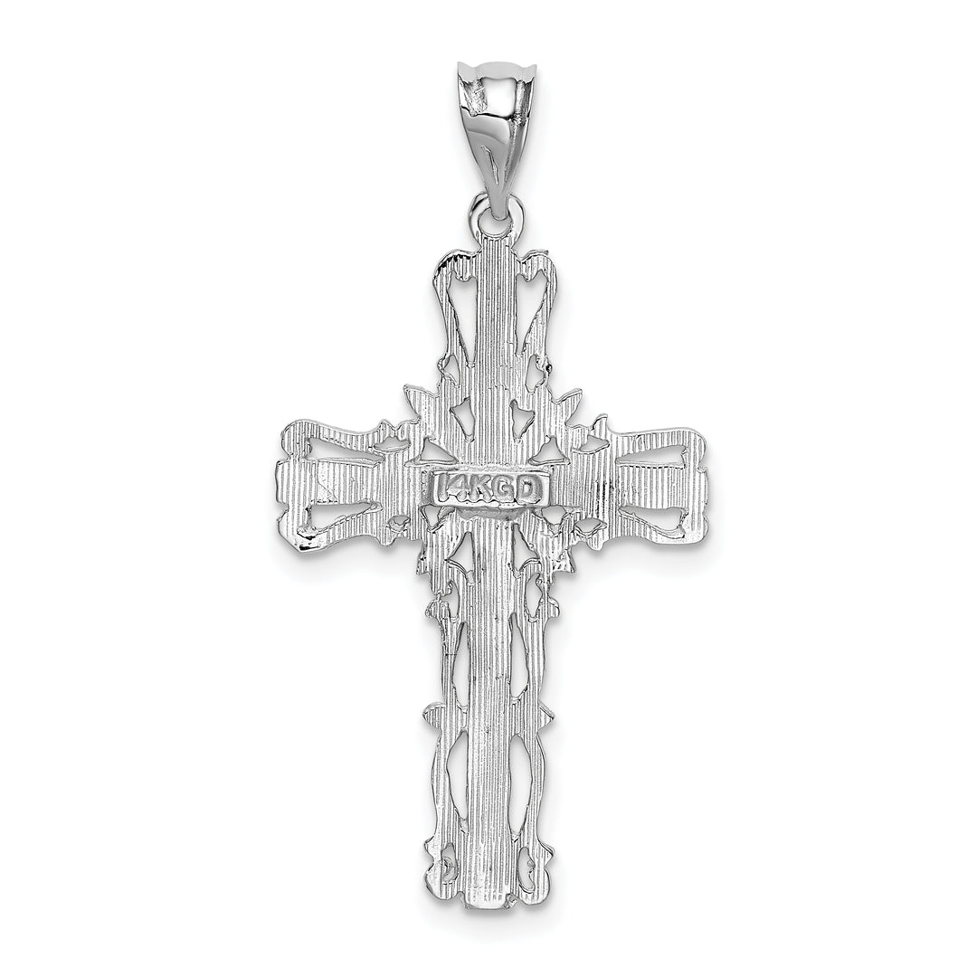 14k White Gold Latin Cross Pendant