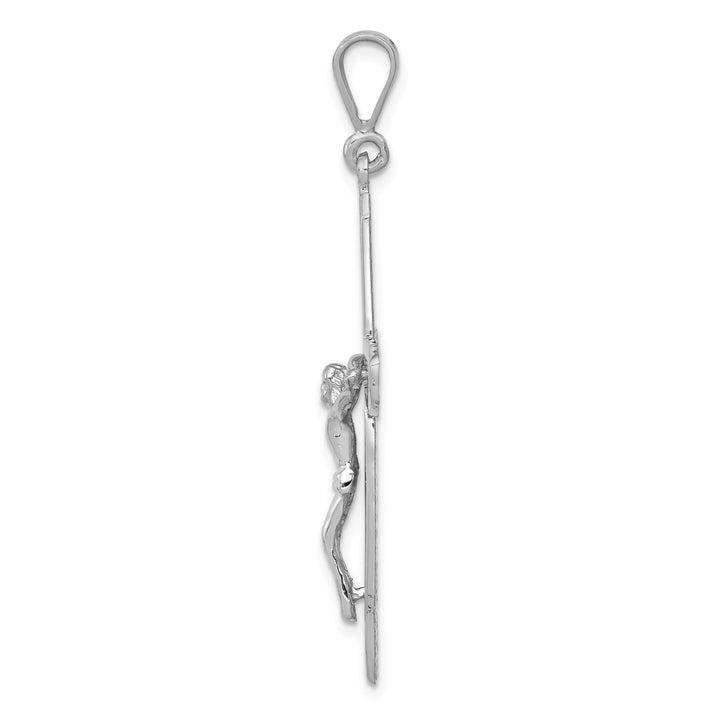 14k White Gold Crucifix Pendant