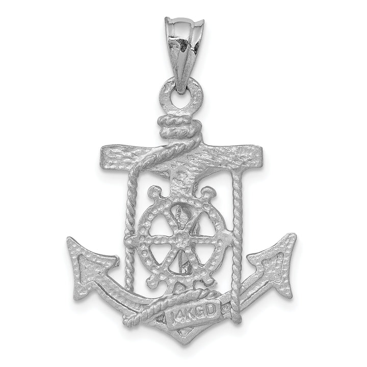 14k White Gold Mariners Crucifix Pendant
