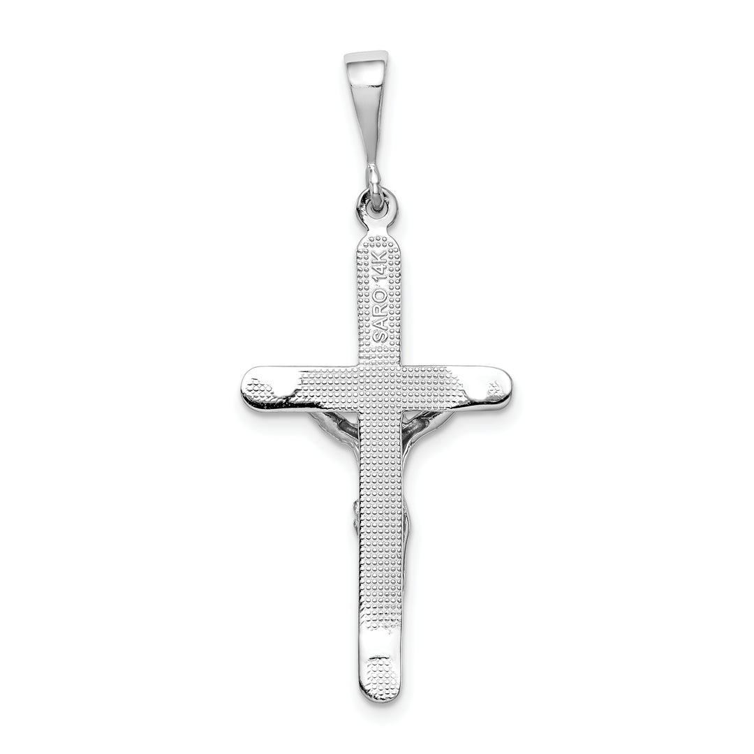 14k White Gold Crucifix Pendant