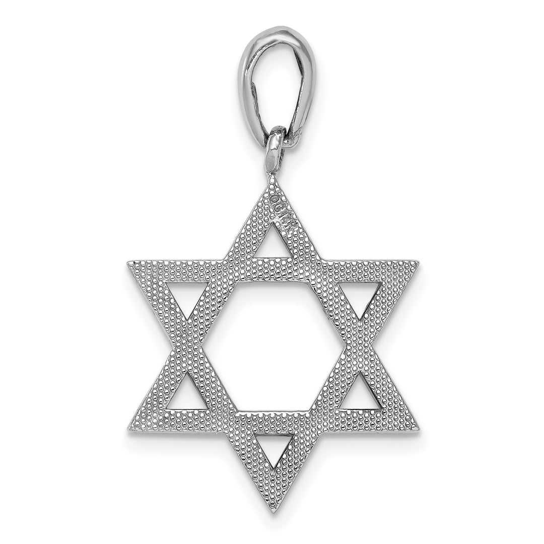 14k White Gold Star of David Pendant