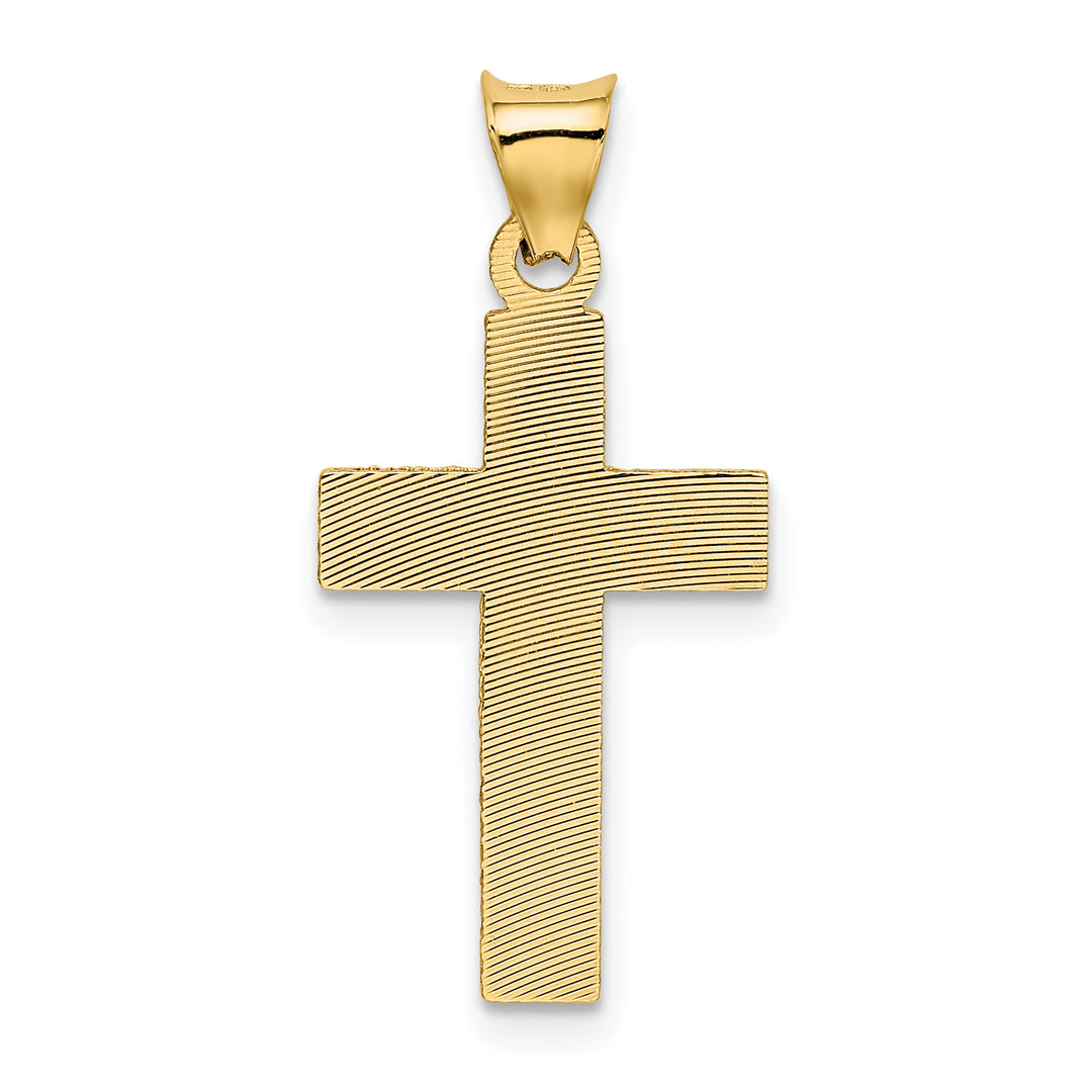 14k Polished Satin and D/C Crucifix Pendant