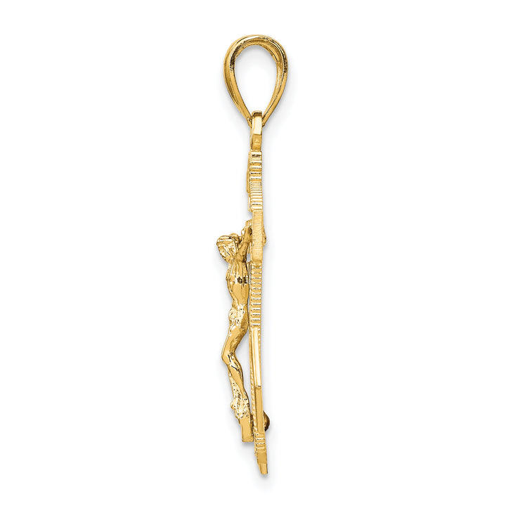 14K Polished Textured Mini Mariners Crucifix Pendant