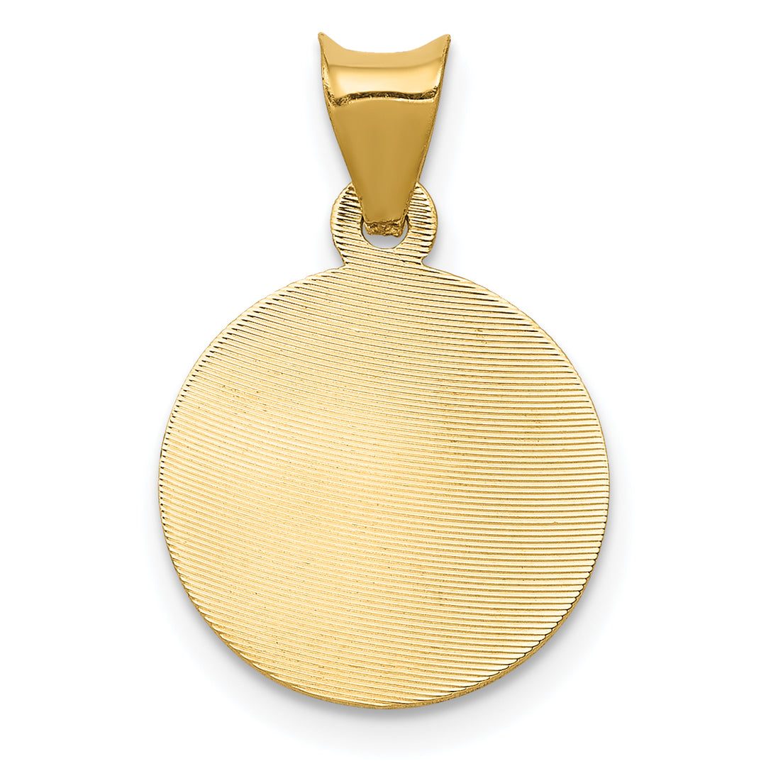 14K Polished D/C Lady Of Guadalupe Circle Pendant