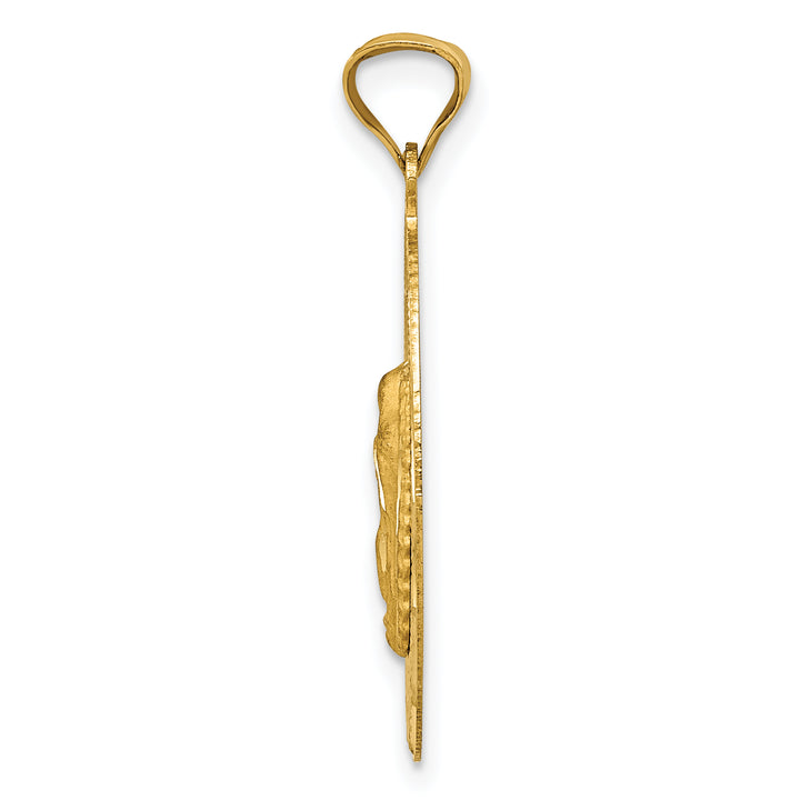 14K Polished D/C  Lady Of Guadalupe Oval Pendant