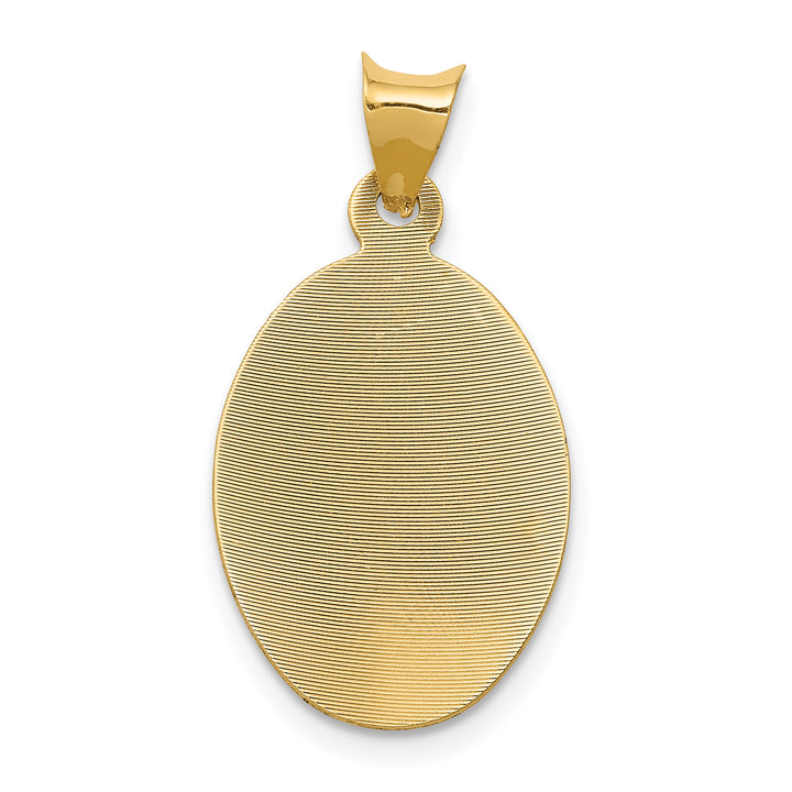 14K w/Rhodium D/C Lady Of Guadalupe Oval Pendant