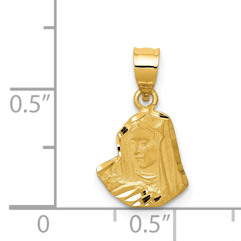 14K Satin D/C Mary Pendant