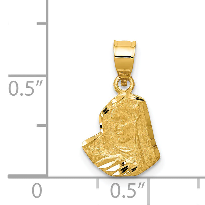 14K Satin D/C Mary Pendant
