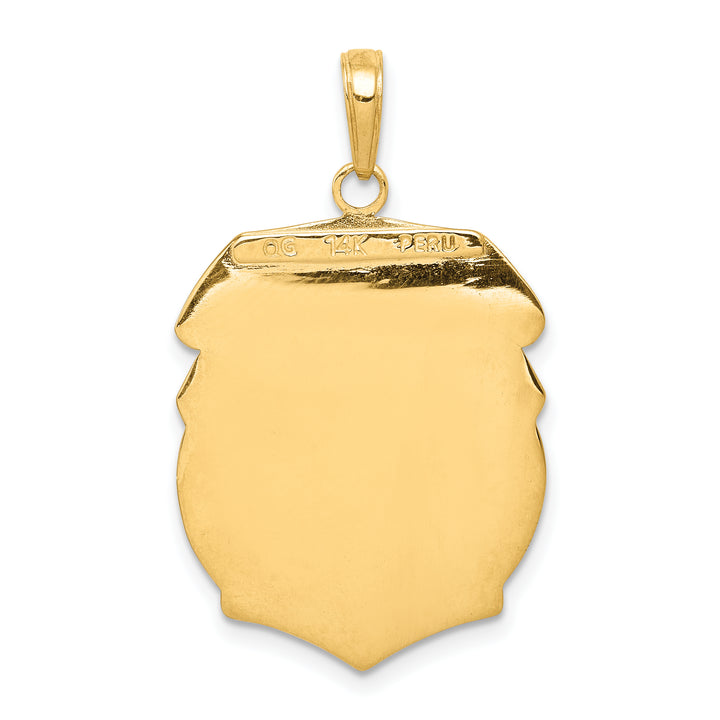 14K Gold Polished Large Saint Michael Protect Us Medal Pendant