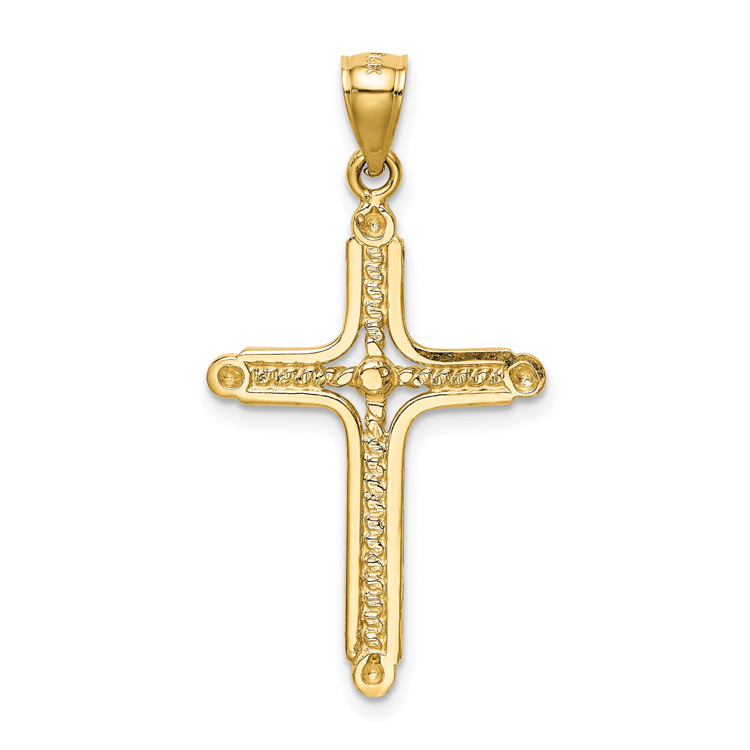 14k Polished Braided Cross Pendant