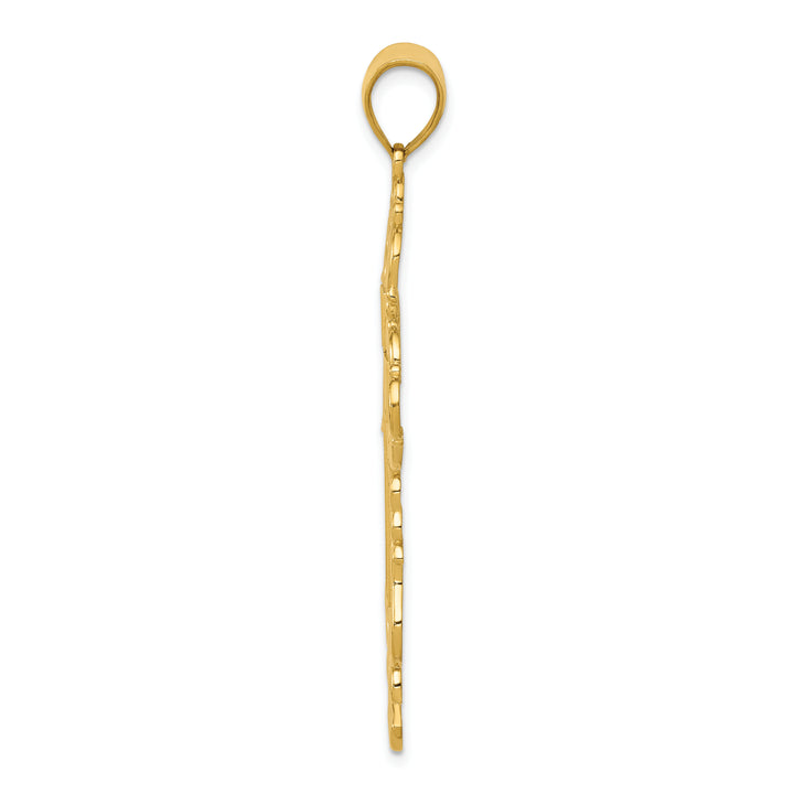 14k Polished Fancy Cross Pendant
