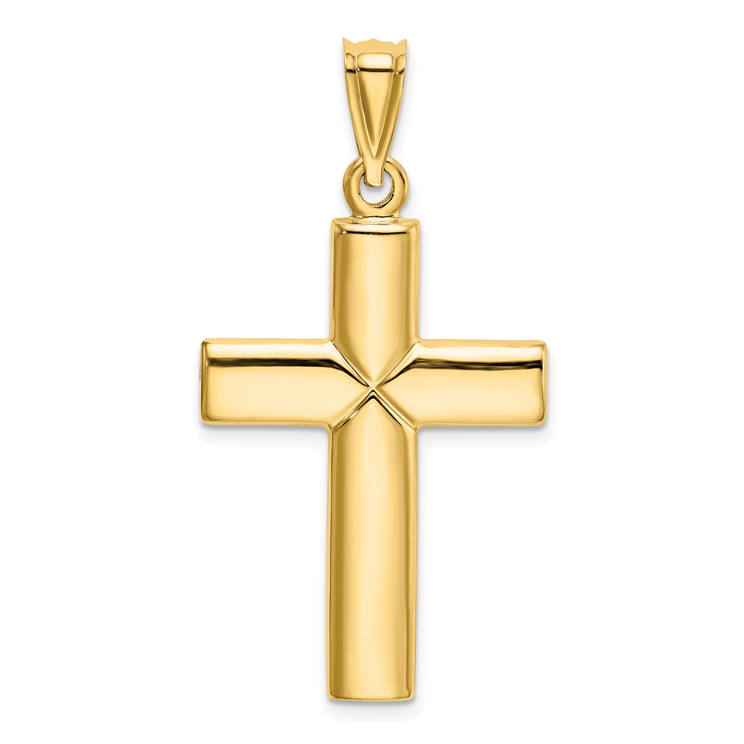 14k Polished Stamping Cross Pendant