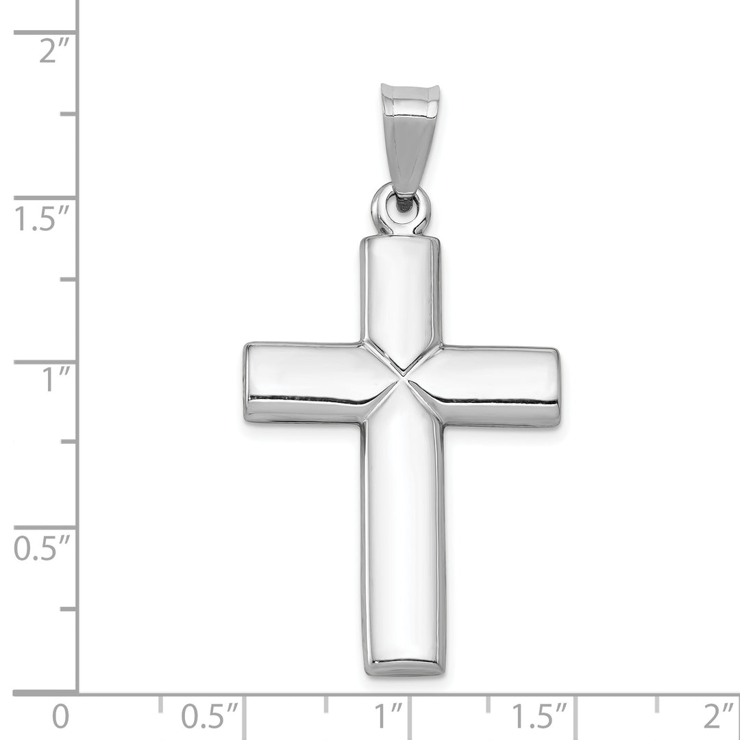 14k White Gold Stamping Cross Pendant