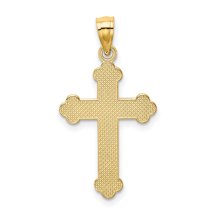 14K Satin and Polished Faith Cross Pendant