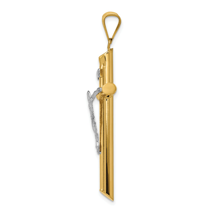 14k Two-Tone Polished Crucifix Pendant