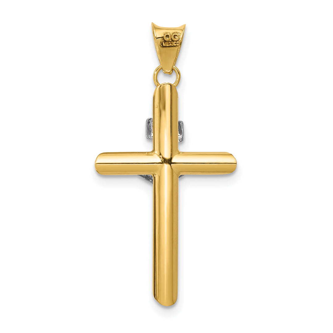 14k Two-Tone Polished Jesus Crucifix Pendant