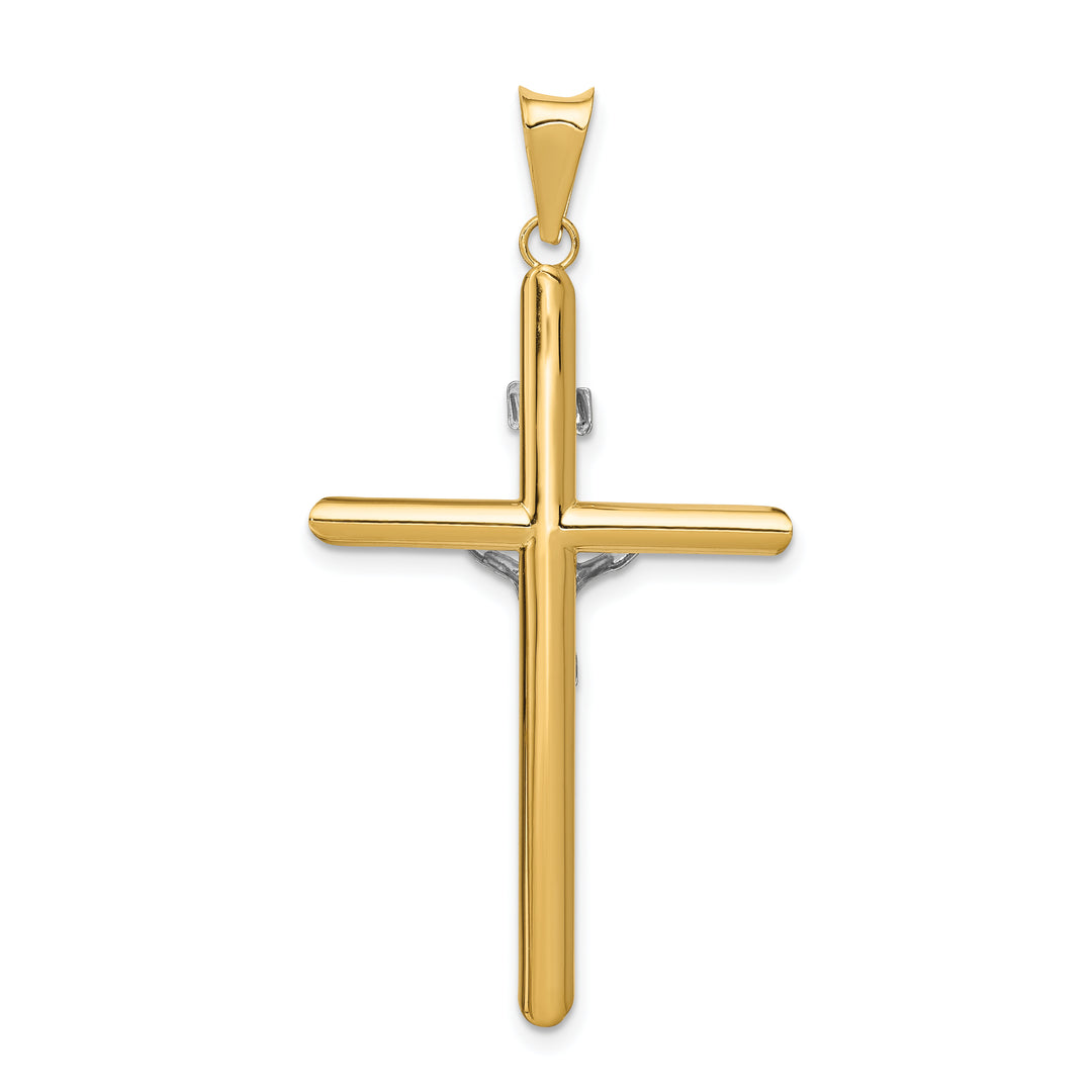 14k Two-Tone Polished Jesus Crucifix Pendant