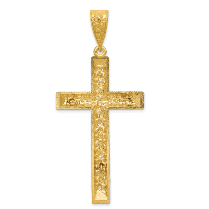 14k Two-tone Diamond-cut Crucifix Pendant