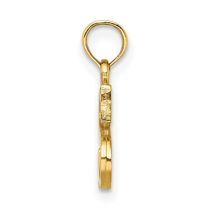 14K Polished Block Letter S Initial Pendant